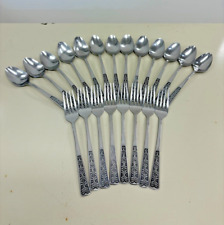 ALHAMBRA Mid Century Stainless Japan 21 Pieces Salad Fork And Tea Spoon Flatware picture