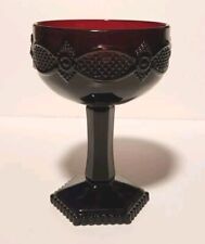 Vintage Avon 1876 Cape Cod SAUCER CHAMPAGNE GOBLETS Ruby Red 5.5
