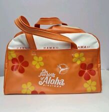Vintage Aloha Airlines Travel Bag Hawaiian Groovy Orange 1960/70’s MCM Floral picture