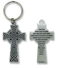 Inspirational Irish Celtic Trinity Knot Keychain Cross Key Ring Prayer Quote picture