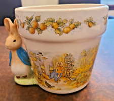 1997 Beatrix Potter Peter Rabbit Garden Flower Pot Collectible Gift VINTAGE picture
