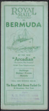 Royal Main Steam Packet Co S S Arcadian to Bermuda schedule & rates 1923-1924 picture