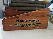 RARE Vintage Wooden Pen Holder Mail Holder Desk Caddy AK Souvenir MCM picture