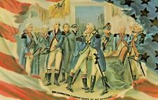 Reproduction Patriotic Postcard WASHINGTON TAKING LEAVE OF HIS OFFICERS  picture