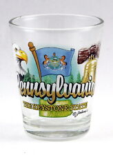 PENNSYLVANIA KEYSTONE STATE ELEMENTS SHOT GLASS SHOTGLASS picture