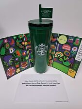 EXCLUSIVE 2024 Starbucks Green Apron Tumbler Cup 24 oz + ALL STICKERS NEW UNUSED picture