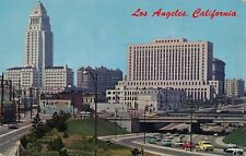Los Angeles Civic Center from Freeway 1970 posted California postcard picture