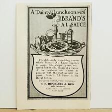 1907 Brand's A.1. Sauce Bottle G. F. Heublein & Bro. Hartford CT Print AD Rare picture