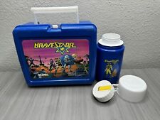 Vintage BRAVESTARR Lunchbox With Thermos Blue Plastic 1986 Thermos Rare picture