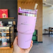 Starbucks +Stanley Pinkish-Purple Stainless Steel Straw Cup 20oz Tumbler Car Cup picture