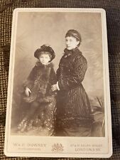 Victorian Cabinet Card Photo Woman w/ Child - W&D Downey, London picture