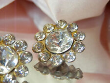 Very Pretty Vintage 1940s-50s Art Deco Rhinestone Buttons (2)  860JL4 picture