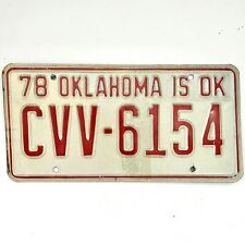 1978 United States Oklahoma Cleveland County Passenger License Plate CVV-6154 picture