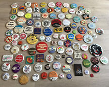 Huge Lot of Vintage VTG Pins Buttons From 1970s 1980s Rare picture