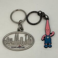 2 Vintage Metal Souvenir Asian Keychains Nappon Brother Tokyo Tower Malaysia picture