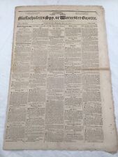 Massachusetts Spy or Worceser Gazette May 17th 1815 Vintage Newspaper Antique picture
