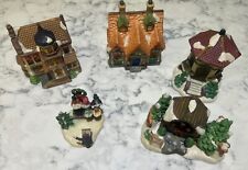 Lot of 5 Cobblestone Windham Christmas Winter Village Houses 2002 picture