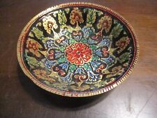 Turkish metal hand painted cloisonne convex floral geometric colorful bowl picture
