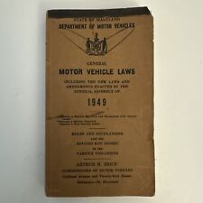 Vintage Maryland Department Of Motor Vehicle Law 1949 Rule Books And Regulations picture