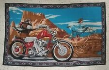 Vintage David Mann Easy Rider Tapestry Harley Davidson Ghost Rider 55x34 picture