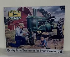John Deere Quality Farm Equipment Tin Litho Sign 16
