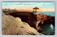 San Diego CA-California, Sunset Cliffs, The Caves, Antique Vintage Postcard picture