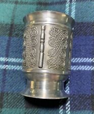 Vintage Mullingar Ireland Pewter 2oz Shot Glass Embossed Celtic Knot Pattern picture