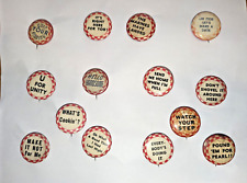 Lot of 14 Comedy Humor Checkered Vintage Button Pin Pinback Badge Funny picture
