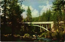 1957 Bridge Across South Fork at Stanislaus River Strawberry California Postcard picture