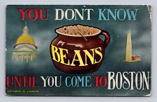 c1911 DB Postcard Boston MA Mass You Don't Know Beans Until You Come To Boston picture
