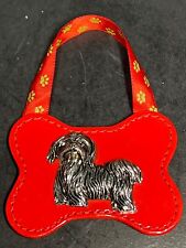 Yorkshire Terrier Metal Dog on Vinyl Dog Bone Shaped PIcture Frame Ornament 3