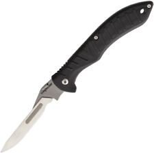Havalon Forge Folding Knife Black Thermoplastic Handle Plain Edge HV6OARHB picture