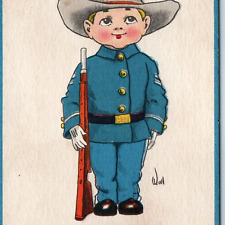 c1910s WWI Cute Little Boy Soldier 