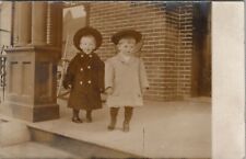 RPPC Cutest Children Coats Hats Sticking Tongue Out Real Photo Postcard V8 picture