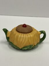 Avon Seasons Harvest 1995 Miniature Ceramic Teapot Sunflower With Ladybug picture