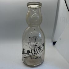 CRACKED Vintage Indiana dairy Company, Indiana PA milk bottle duraglas READ picture