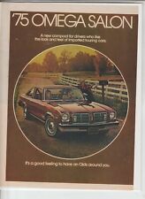 Original 1975 Oldsmobile Omega Salon Magazine Ad 