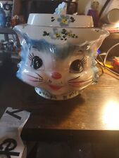 Vintage Lefton Miss Priss Kitty Ceramic Cookie Jar # 1502 Hand Painted Japan picture