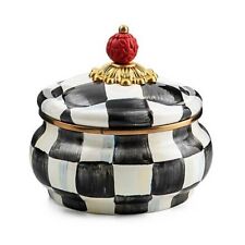 Brand New Mackenzie Childs Courtly Check Enamel Squashed Pot picture