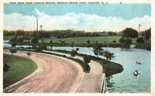 Vintage Postcard 1923 View From Park Avenue Bridge Branch Brook Park Newark NJ picture