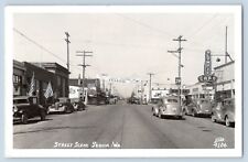 Sequim Washington WA Street Scene Signs Cars Real Photo Postcard RPPC 1939 picture