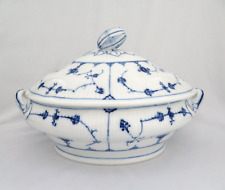 Antique B & G Denmark Blue Traditional Tureen & Lid w Squash Finial   Pre 1898 picture