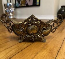 Antique Brass Rococo Style Planter Jardiniere Brite Metal New York Signed Footed picture