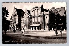 RPPC-Bielefeld Germany, Rathaus und Stadttheater, Antique, Vintage Postcard picture