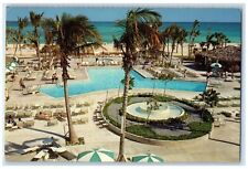 1969 Holiday Inn Pool Area Freeport Grand Bahama Vintage Posted Postcard picture