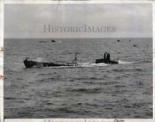 1950 Press Photo US Navy new submarine, USS Stingray at sea picture