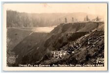 Enumclaw WA Postcard RPPC Photo Upper Fill And Quarters Mud Mountain Dam Ellis picture