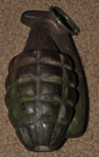 VINTAGE WW2 Era Military Army Hollowed Out Practice Hand Grenade w/ Fuze Pin picture
