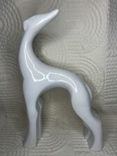 Mid Century ROYAL HAEGER Dog Sculpture White Ceramic Whippet Greyhound 22” Tall picture
