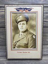 Vintage Black And White Photo Ft Benjamin Harrison Ind Solider In Uniform 3x5” picture